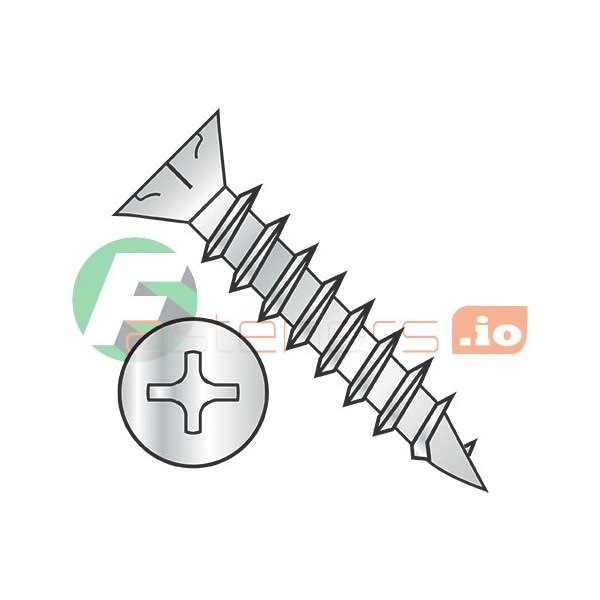 Newport Fasteners Wood Screw, #8, 1 in, Zinc Plated Steel Flat Head Phillips Drive, 10500 PK 446085 - main